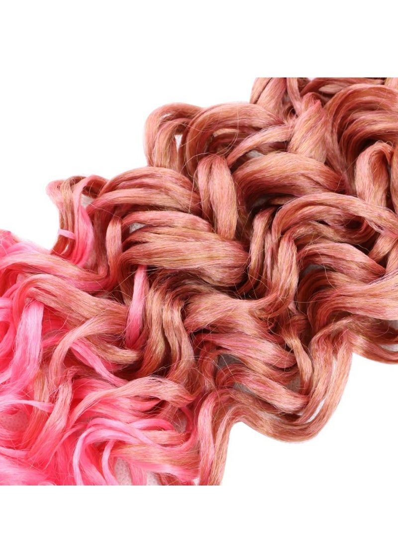 Barakah شعر كروشيه موج المحيط، 5 قطع بطول 20 بوصة، شعر ضفائر مجعد هاواي، إكسسوارات شعر بأسلوب بوهيمي، وردي - Image 2