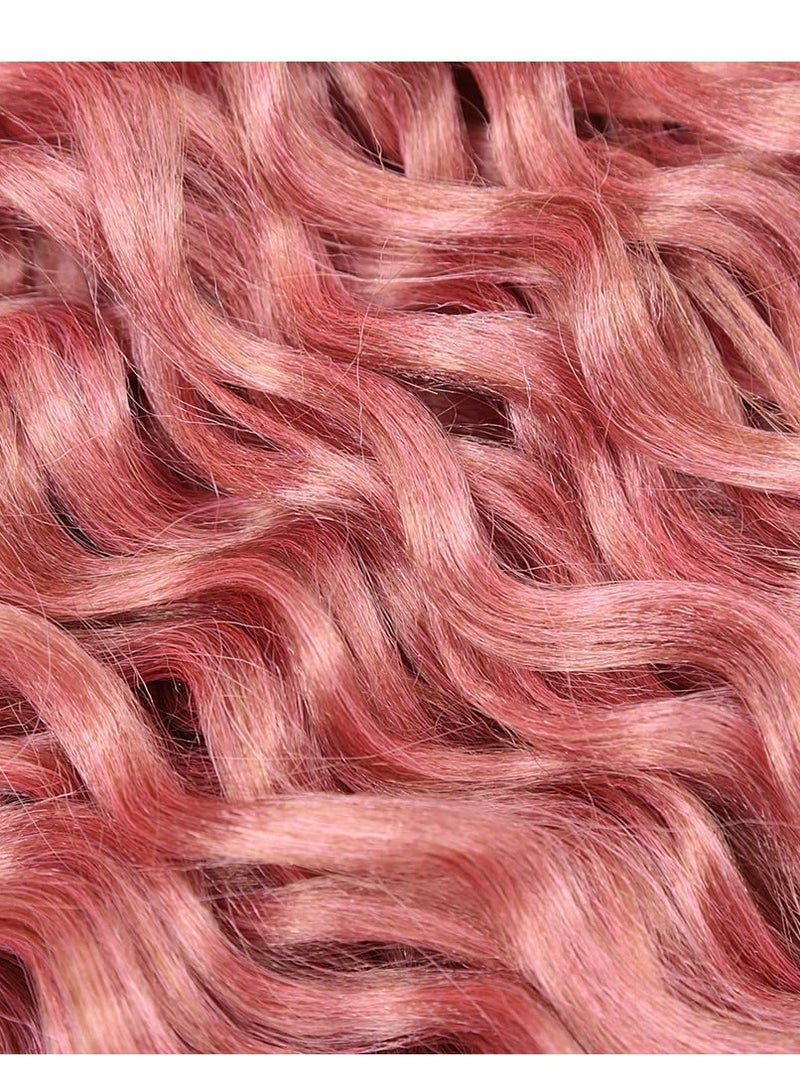 Barakah شعر كروشيه موج المحيط، 5 قطع بطول 20 بوصة، شعر ضفائر مجعد هاواي، إكسسوارات شعر بأسلوب بوهيمي، وردي - Image 5