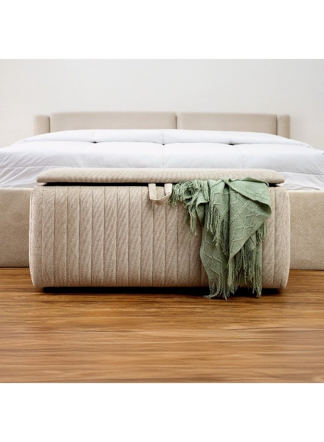 Home Box Upholstered Storage Bench in Beige - Image 1