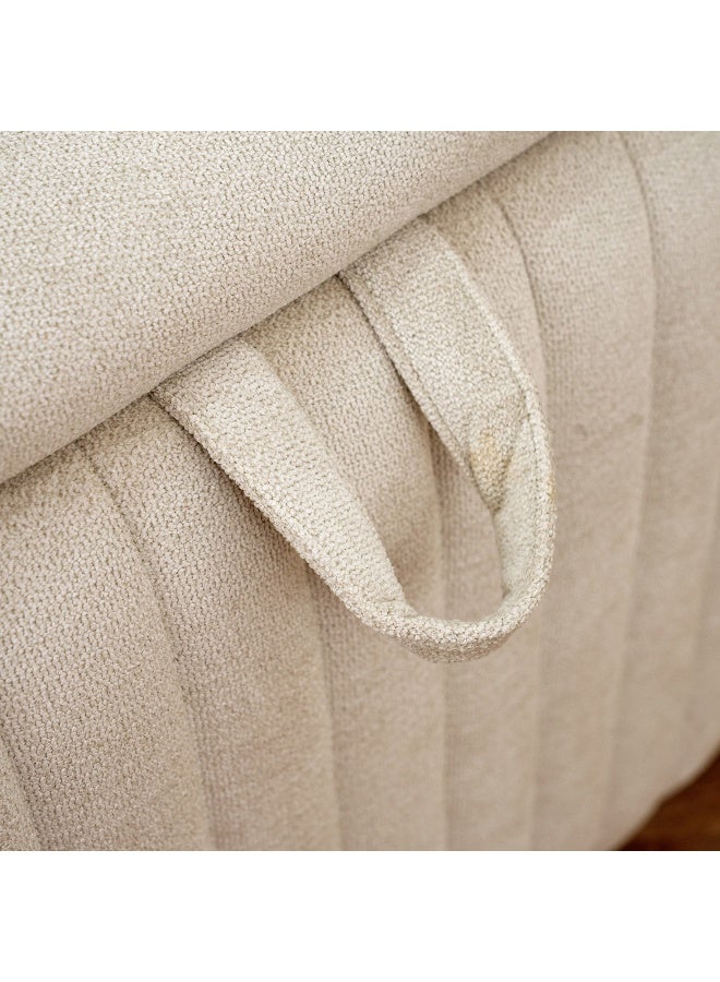 Home Box Upholstered Storage Bench in Beige - Image 3