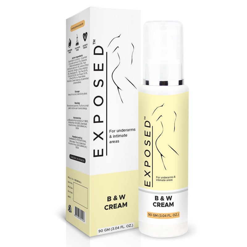 Exposed B  W Cream For Intimate Areas  Dark Underarms  Elbows Neck  Sulphate  Paraben FreeVegan 90g - Image 1
