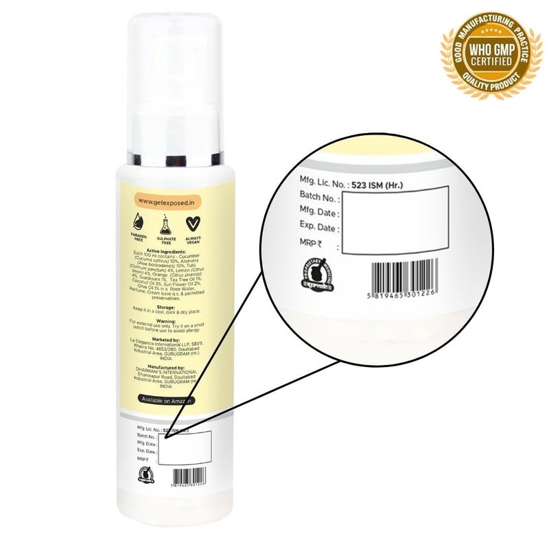 Exposed B  W Cream For Intimate Areas  Dark Underarms  Elbows Neck  Sulphate  Paraben FreeVegan 90g - Image 2