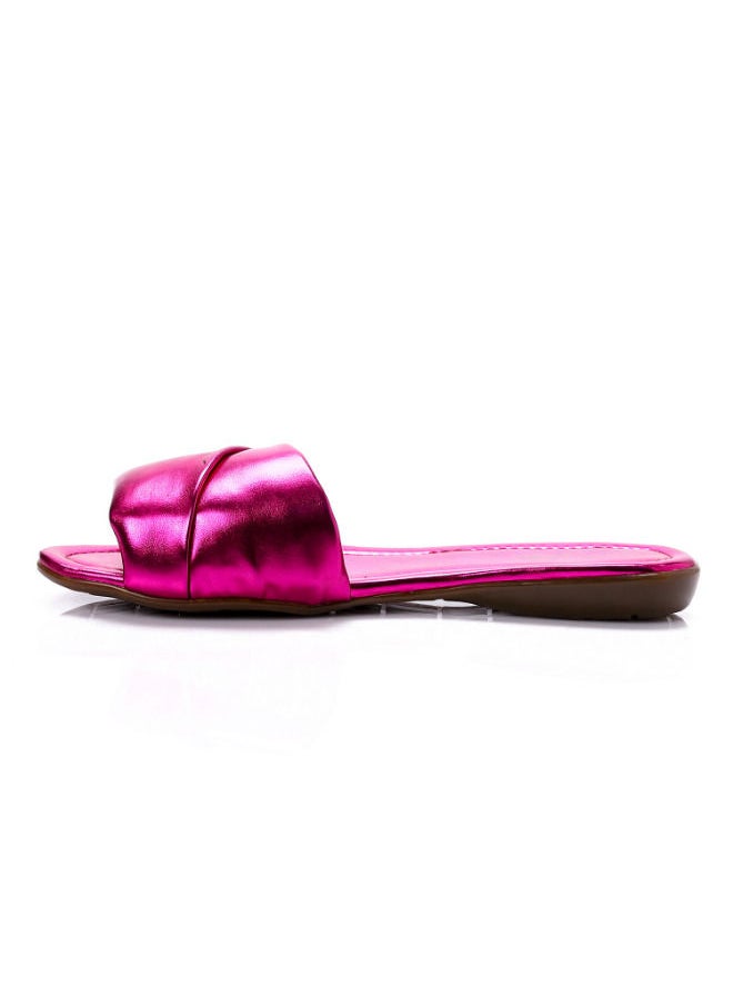 Mr.joe - Plain Slip On Hot Fuchsia Casual Statement Slipper - Image 1
