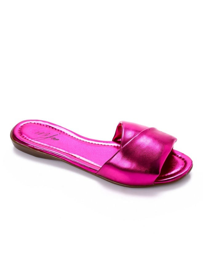 Mr.joe - Plain Slip On Hot Fuchsia Casual Statement Slipper - Image 1
