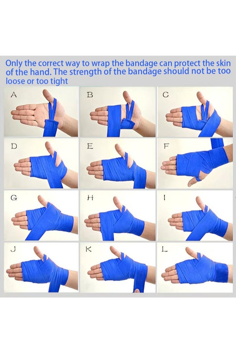 TNGames Pro-Grade Boxing Hand Wraps (3m)｜MMA/Muay Thai/Kickboxing Training｜Thumb Loop + Military-Grade Hook & Loop｜Olympic Team’s Choice  ｜Blue - Image 3