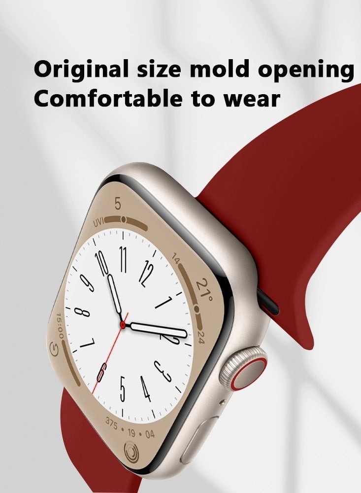 Apple Watchband 42MM/44MM/45MM/49MM Silicone Strap for Apple Watch All Series Rose Red - view 2