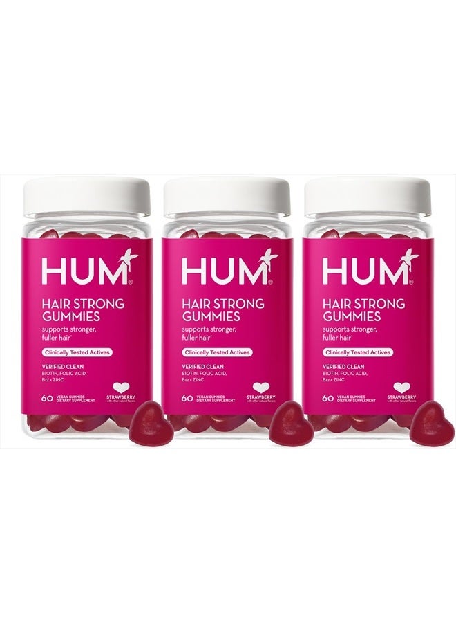 HUM Hair Strong - Daily Gummies with Biotin to Combat Hair Loss & Thinning - Fo Ti, Folic Acid, Zinc, Vitamin B12 & PABA to Support Healthy Hair, Skin and Nails (90-Day Supply) - Image 1