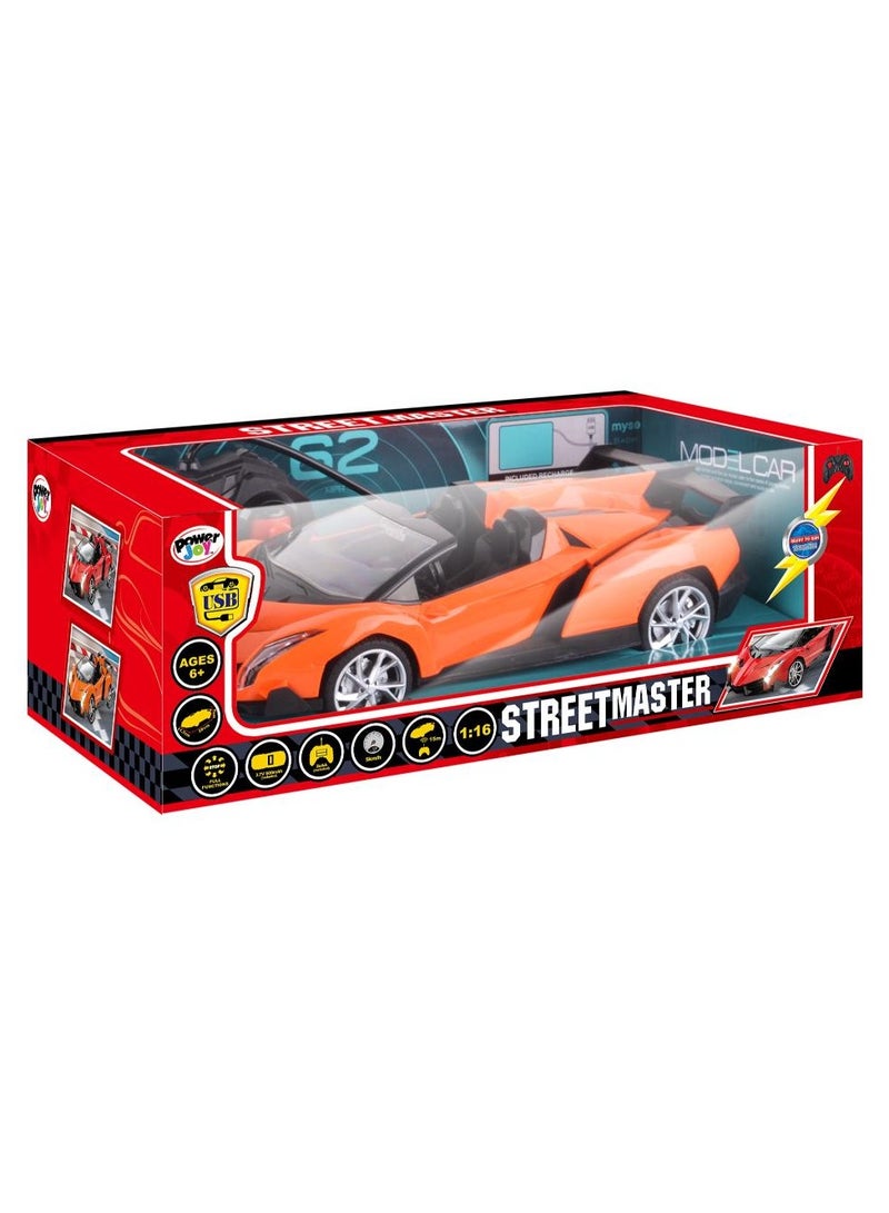 Power Joy Remote Control Street Master with Light Sports Car 1:16 with LED Headlights, Assorted 1 Piece (Color May Vary) | Racing Car | Car for Display | Toy Vehicle | Gift for Collectors and Kids - Image 5