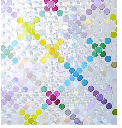 SUNBIRD 3D Privacy Window Film Decorative Glass Window Decals Home Waterproof Frosting Film Frosted Vinyl Sheets for Front Door Bathroom Sidelight Small Windows 24 X 96 inch Crystal Circle - Image 4
