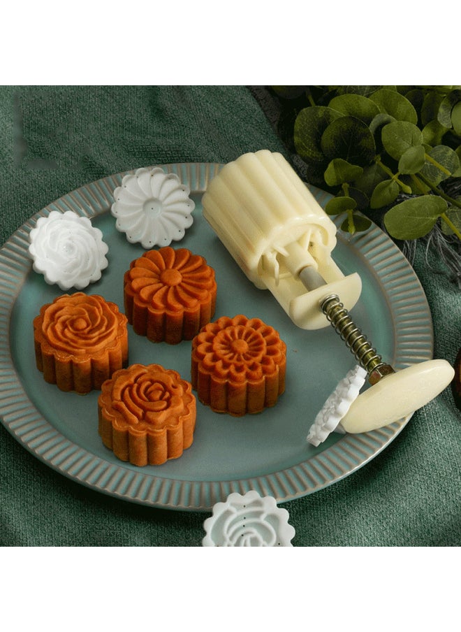 Generic Ruyifang Mini Moon Cake Mold 50g New Hand-pressed Household Commercial Flow Heart Ice Skin Pressing Five Keren Advanced-Specifications:Desiccated Coconut-Color:Milky White  - Image 4
