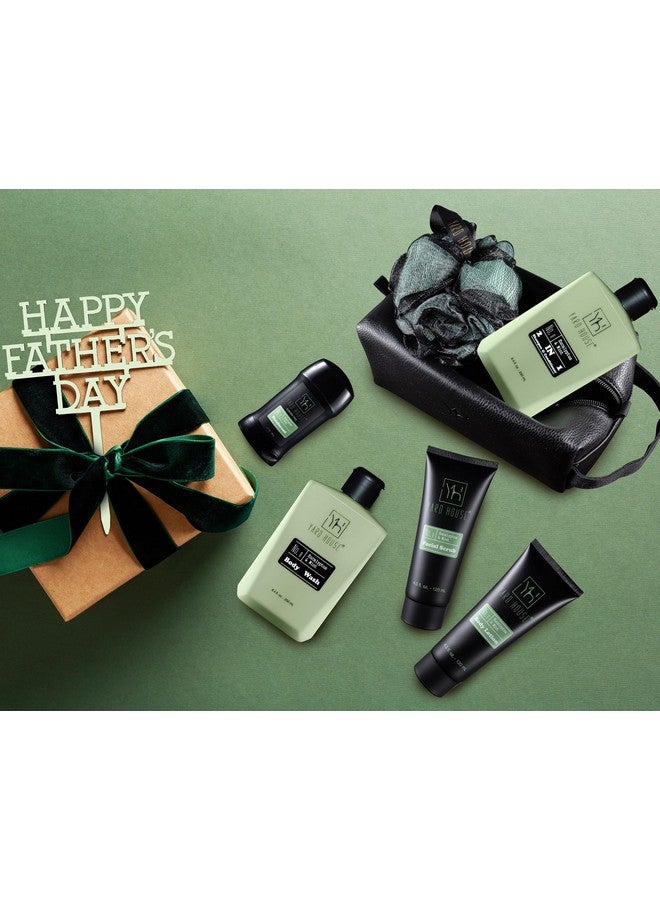 Yard House Mens Luxury Bath and Body Gift Set For Him - Skin Care Kit in Eucalyptus and Mint - Fathers Day Birthday Christmas Gifts Ideas For Men - 7Pcs Set w. Full Size Items in Leather Toiletry Bag - Image 3