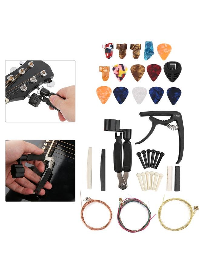 36PCS/Set Guitar Strings Changing Accessories Including Capo Winder Cutter Thumb Pick Nut Bridge - pzsku/Z40F816BA941856135A03Z/45/_/1732119556/daffd632-12b1-4604-b839-e5779582b259