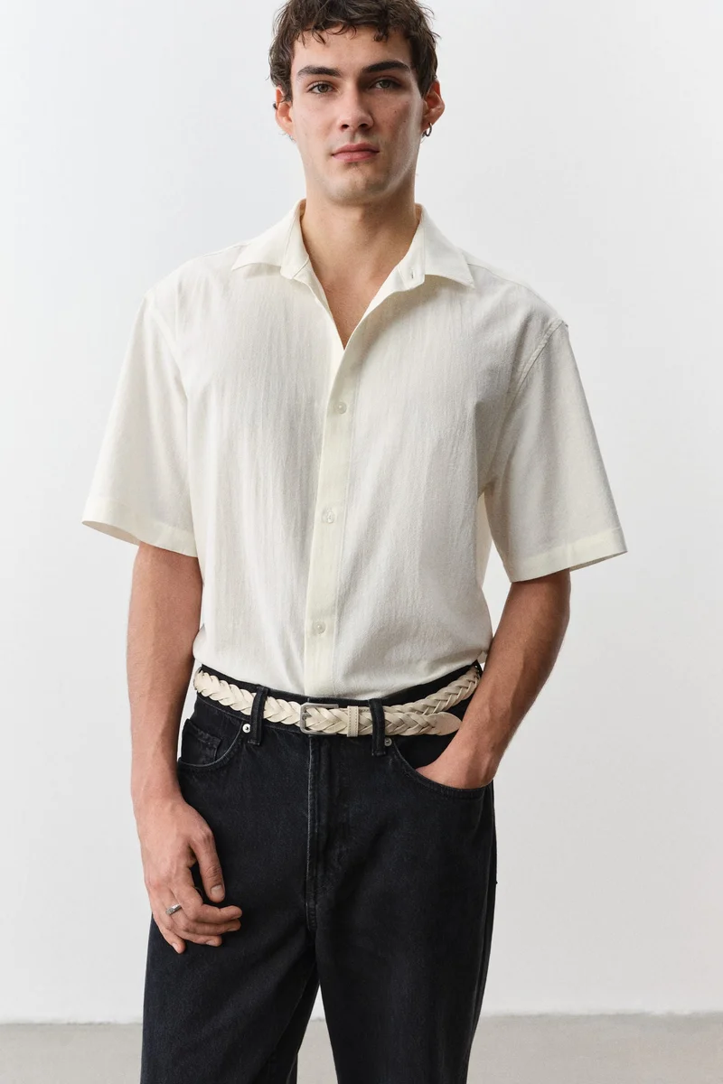 اتش اند ام جينز بقصة واسعة وخصر عالي