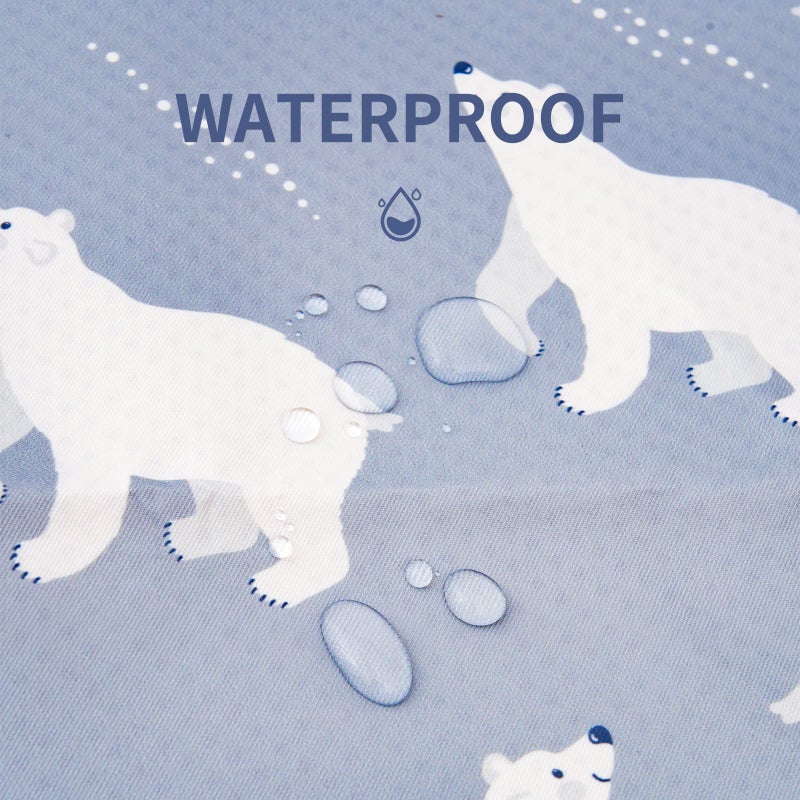 CoolaPeach Splat Mat for Under High Chair/Arts/Crafts, Washable Baby Spill Mat Waterproof Non-Slip Floor Splash Mat, Portable Play Mat and Table Cloth (Bear, 43"x 43") - Image 5