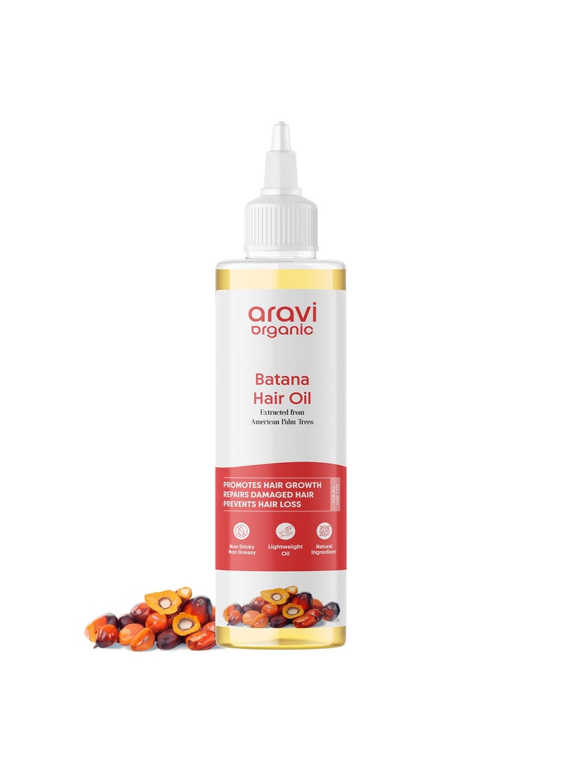 Aravi Organic Batana Hair Oil For Hair Growth With Pumpkin Oil - Derived From American Oil Palm Nut - 6.7 FL Oz / 200 ml 