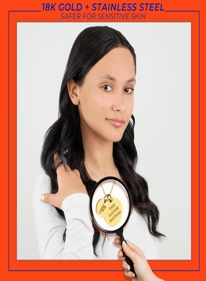 Stone Armory Necklace for Florida Gators - 18K Gold-Plated Stainless Steel Jewelry Designed for Sensitive Skin - Adjustable 16-20in Chain, Gift for University of Florida Fans - Image 5