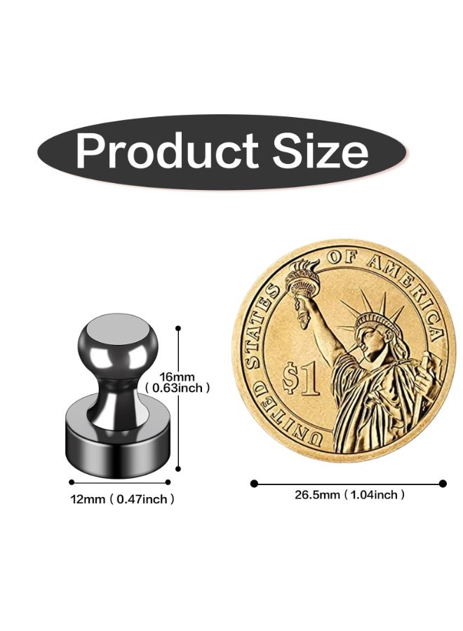 12 قطعة مغناطيس ثلاجة، لوح أبيض للثلاجة مع مغناطيس نيوديميوم صغير قوي، اكسسوارات الفصل والمطبخ، مجموعة خزانة زخرفية، أساسيات الديكور، تقويم مكتبي، مغناطيسي للثلاجة، حرف يدوية لطيفة سوداء - Image 3