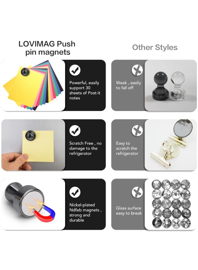 12 قطعة مغناطيس ثلاجة، لوح أبيض للثلاجة مع مغناطيس نيوديميوم صغير قوي، اكسسوارات الفصل والمطبخ، مجموعة خزانة زخرفية، أساسيات الديكور، تقويم مكتبي، مغناطيسي للثلاجة، حرف يدوية لطيفة سوداء - Image 4