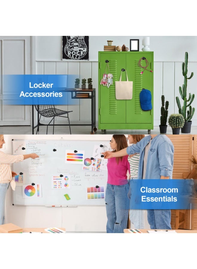 12 قطعة مغناطيس ثلاجة، لوح أبيض للثلاجة مع مغناطيس نيوديميوم صغير قوي، اكسسوارات الفصل والمطبخ، مجموعة خزانة زخرفية، أساسيات الديكور، تقويم مكتبي، مغناطيسي للثلاجة، حرف يدوية لطيفة سوداء - Image 2