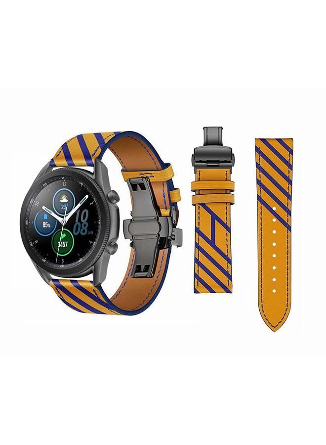 NIBEMINENT Genuine Leather Replacement Band for Samsung Galaxy Watch3 45mm Multicolour - Image 1