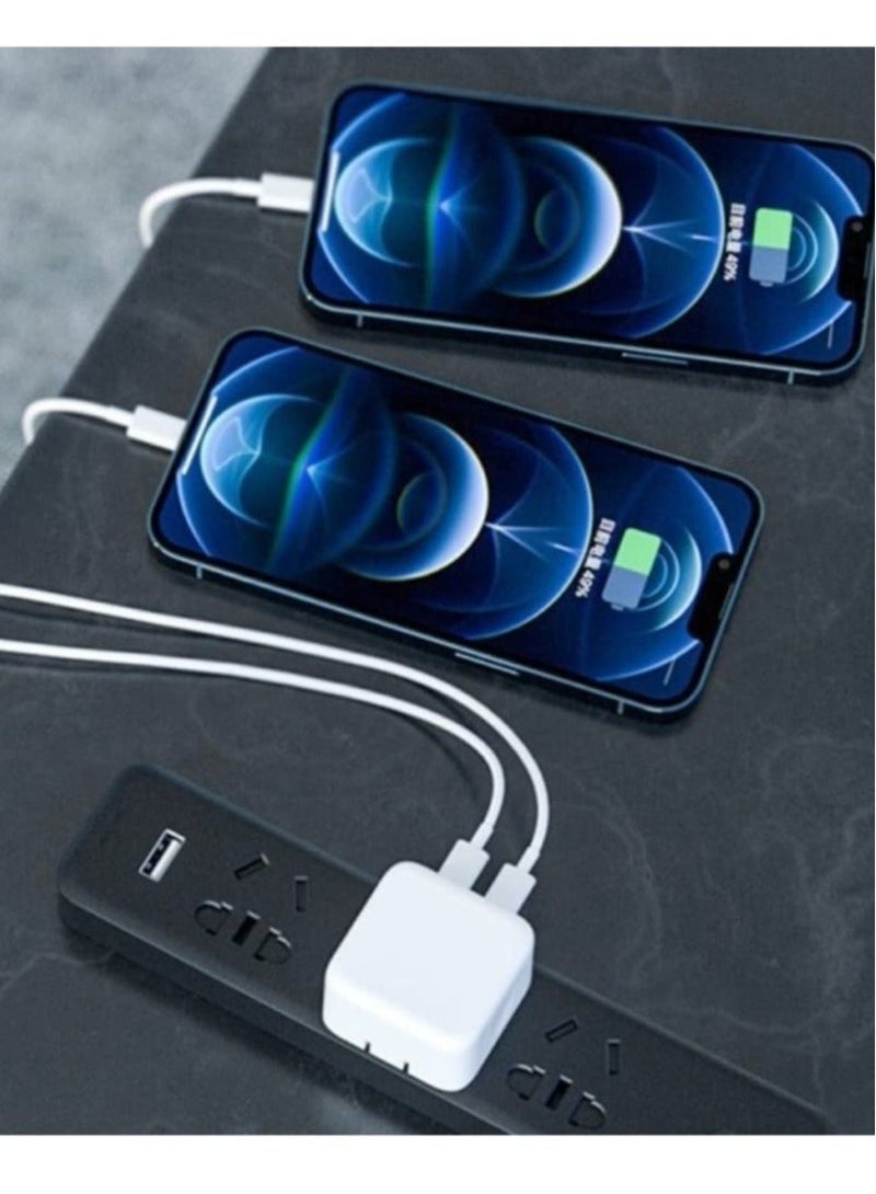 35W Dual Ports Fast Charging USB-C+C Power Adapter For Mobile iPhone 13 14 Series - Image 2