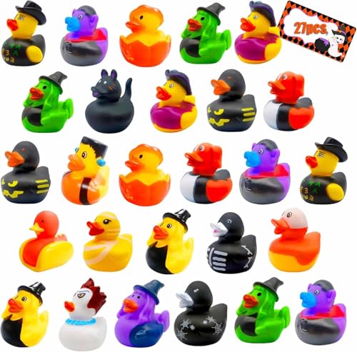 Holydeck 27 Pcs Halloween Party Favors Rubber DucksBaby Showers Accessories Bath Toys for Kids Halloween Decorations Trick or Treat Supplies Goodie Bag FillersHalloween - Image 1