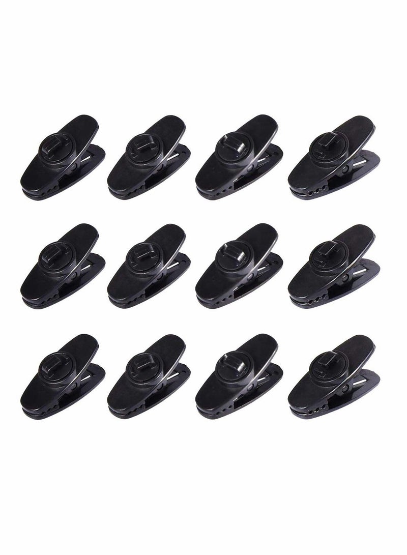 Excefore Earphone Wire Clips for Earphone Wire, Fixed Cable on The Clothes, 12 Pcs Black Clips for Most Headset Wire - Image 1