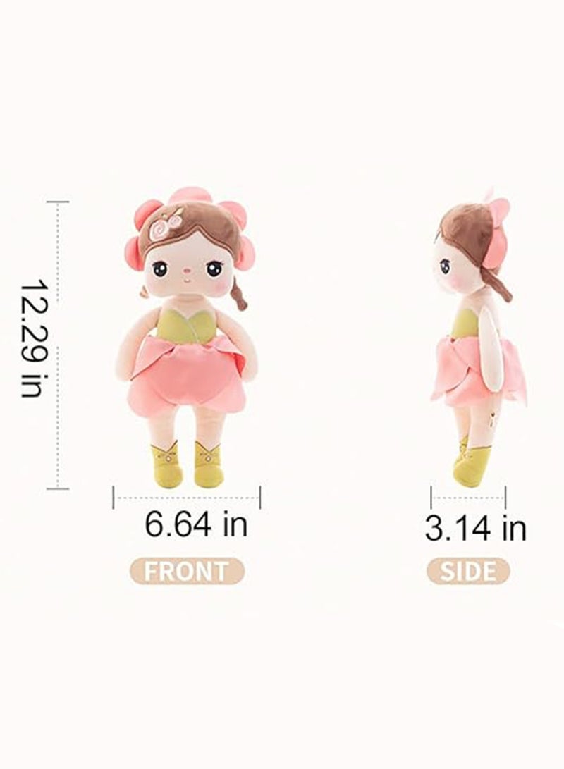 13 Inch Exclusive New MeToo Princess Doll, Cute Flower Fairy Plush Doll, Soft Doll Baby Doll Girl Gift, Non-toxic Soft Skin-friendly PP Cotton Plush Stuffed Angela Doll (Rose Color) - Image 2