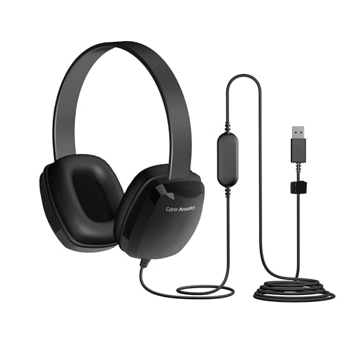 Cyber Acoustics USB Stereo Headphones for PCs and Other USB Devices in The Office, Classroom or Home (ACM-6005) - Image 1