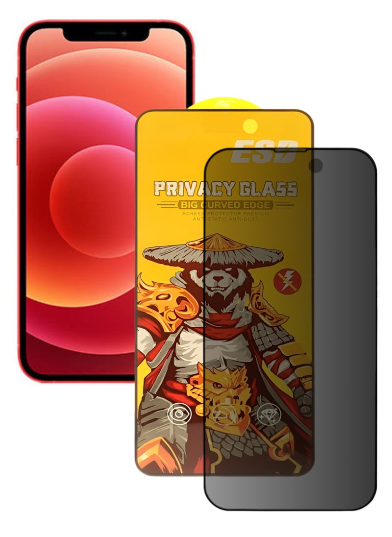 ESD Tempered Dustproof Privacy Glass Screen Protector Compatible For iPhone 12 - Image 1