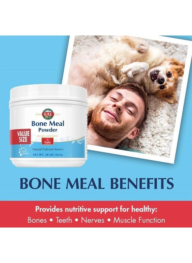 KAL - Bone Meal Powder | Sterilized & Edible Supplement Rich in Calcium, Phosphorus, Magnesium | for Bones, Teeth, Nerves, Muscular Function (20oz) - Image 1
