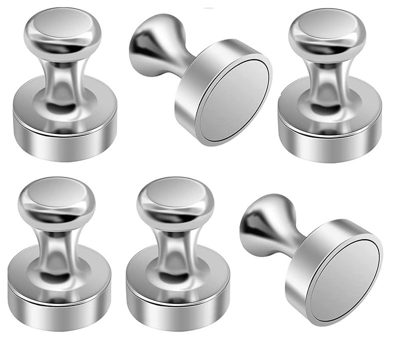A.Leaf 6 Pieces of Fridge Magnetic Push Pins, Push Pins Magnets for Whiteboard, Neodymium Magnet Pins, Magnetic Thumb Tacks, Whiteboard Magnets, Strong Magnets,Office Magnets (6) - Image 1