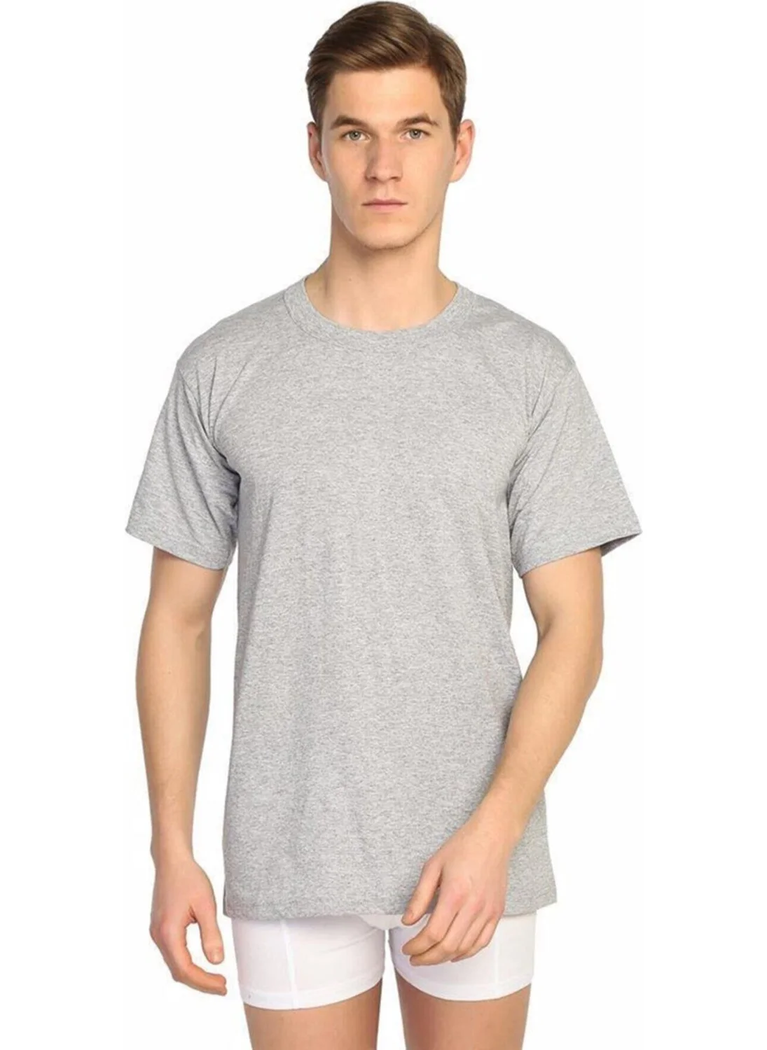 Seher Yıldızı Men's Combed Cotton Colored Crew Neck Undershirt Undershirt 003 - 12 Pieces
