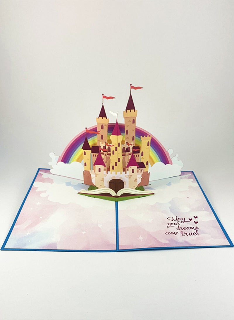 Wow Cards Greeting Card with Encouraging Message, Magical Castle and a Rainbow - Image 1