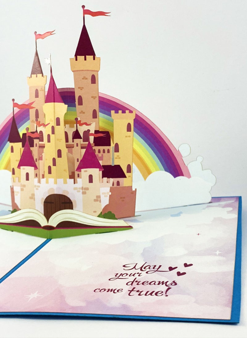 Wow Cards Greeting Card with Encouraging Message, Magical Castle and a Rainbow - Image 2