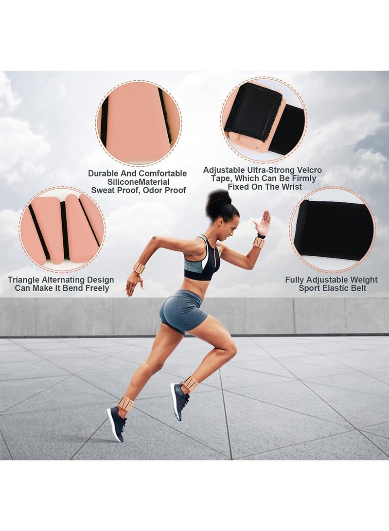 PCOMORE Adjustable Wrist and Ankle Weights 1 lb Each – Durable Silicone Weighted Cuffs for Women & Men – Portable Arm & Leg Weights for Home, Office, Walking, Yoga, Dance, Barre, Gym, Pilates, 2 packs - Image 2