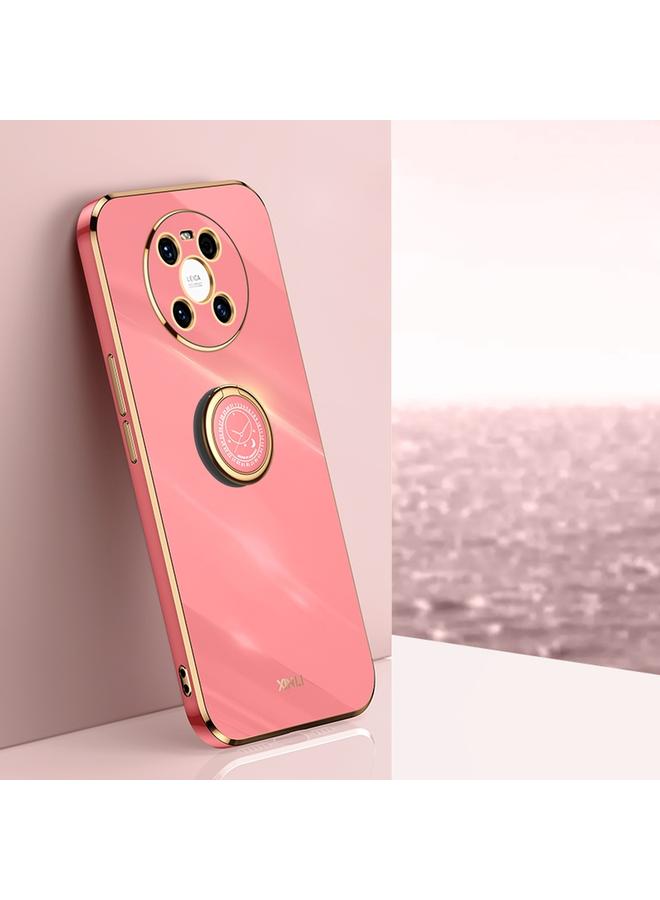 Case For Huawei Mate 40 Straight Edge 6D Electroplate TPU Phone Case with Ring Holder