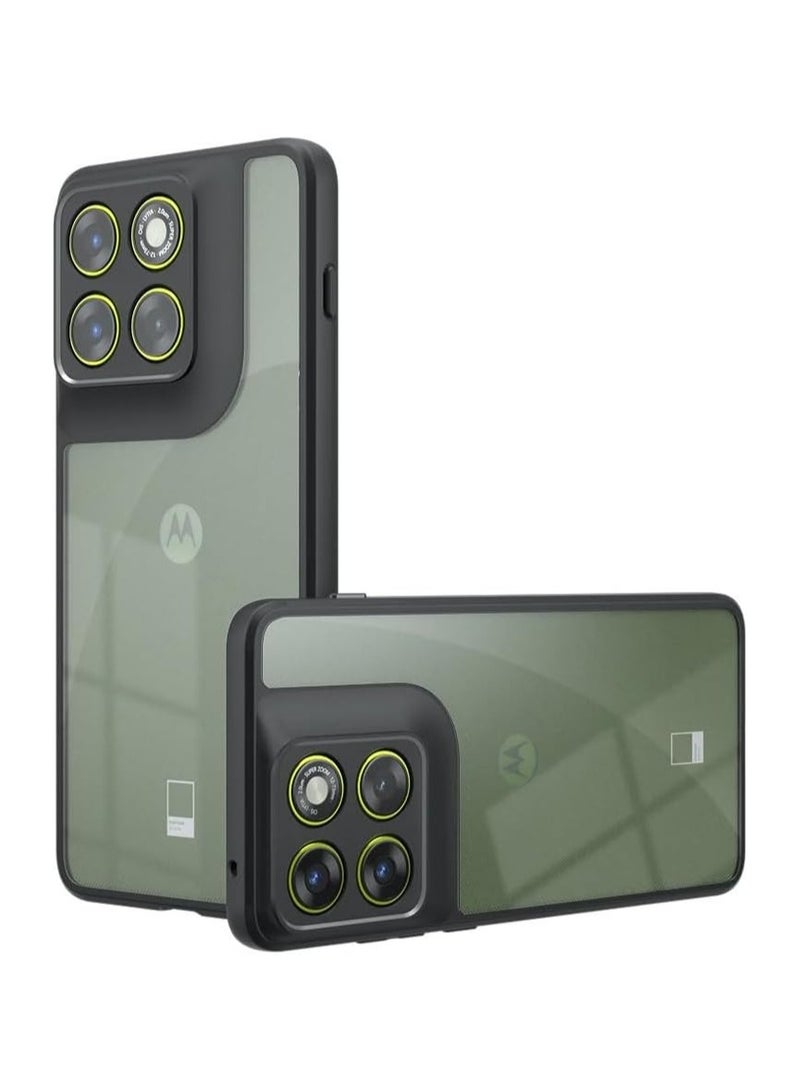 عام غطاء متوافق مع Motorola Edge 70 - حافظة شفافة عاتمة لطيفة على البشرة مع حماية إيرباج، غطاء مضاد للاصفرار من PC + TPU مقاوم للصدمات