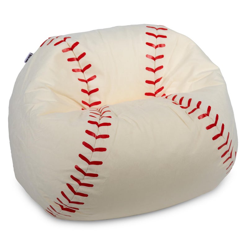 Big Joe Sports Ball Bean Bag Chair for Kids, Baseball Plush, Ultra-Soft Lightweight Polyester Blend, 2.5 Foot Refillable - Image 1
