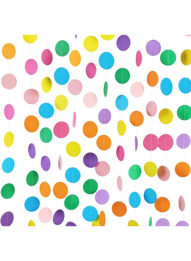 RUBFAC 5pcs Colorful Paper Garland Party Decorations Circle Dots Hanging Rainbow Decorations for Birthday Wedding Baby Shower Classroom Candyland Streamers Party Supplies (66ft) - Image 1