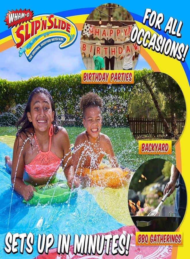 Wham-O Slip N Slide 16ft Double Lawn Water Slides with Sprinkler Lane & 2 Inflatable Boards, Super Slip Slides for Summer Backyard Outdoor Water Activities - Image 5