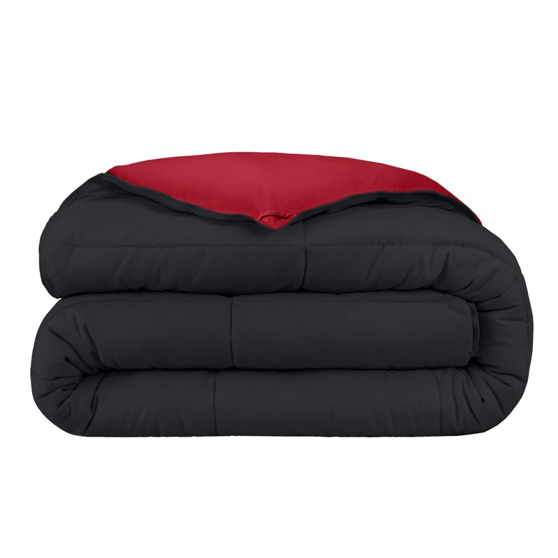 Bare Home Bare Home Queen Comforter  Reversible Colors  Goose Down Alternative  UltraSoft  Premium 1800 Series  All Season Warmth  Bedding Comforter Queen BlackRed 