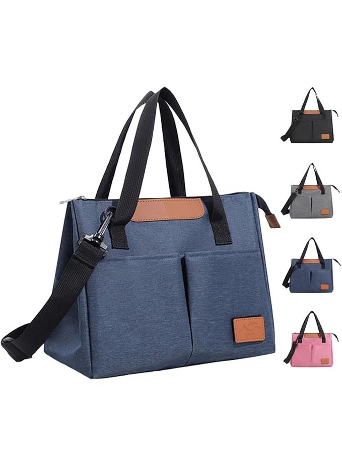 Insulated Reusable Lunch Bag for Women - Large Spacious Leakproof Cooler Tote with Removable Adhesive Decoration, Ideal for Adults and Men, Perfect for Work, Office, Travel, and Picnics.  - Image 1