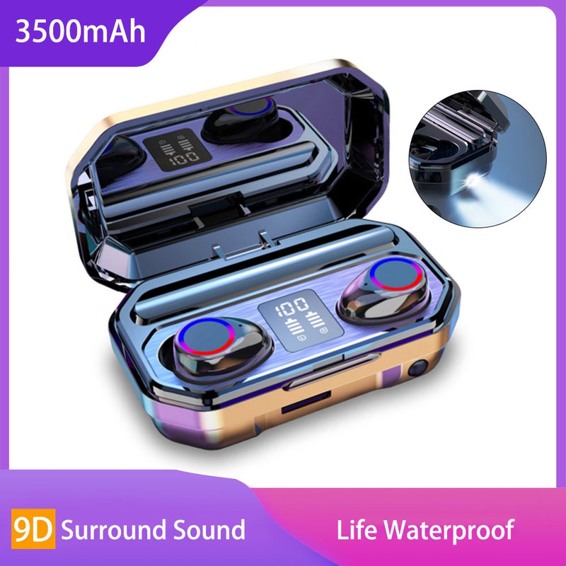 docooler M12 LEDs Digtal Display Bluetooth Wireless In-Ear Earphone With Microphone Black - Image 1