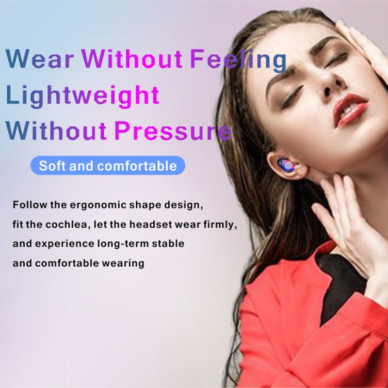 docooler M12 LEDs Digtal Display Bluetooth Wireless In-Ear Earphone With Microphone Black - Image 4