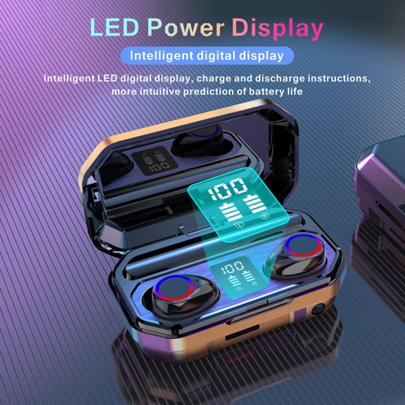 docooler M12 LEDs Digtal Display Bluetooth Wireless In-Ear Earphone With Microphone Black - Image 3
