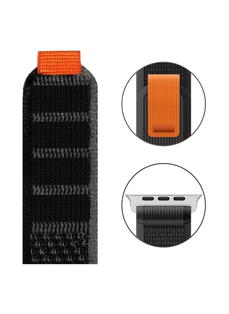 HEXABEX - Apple Watch Trail Loop Band for 46mm/45mm/44mm/49mm Black/Grey - Image 1