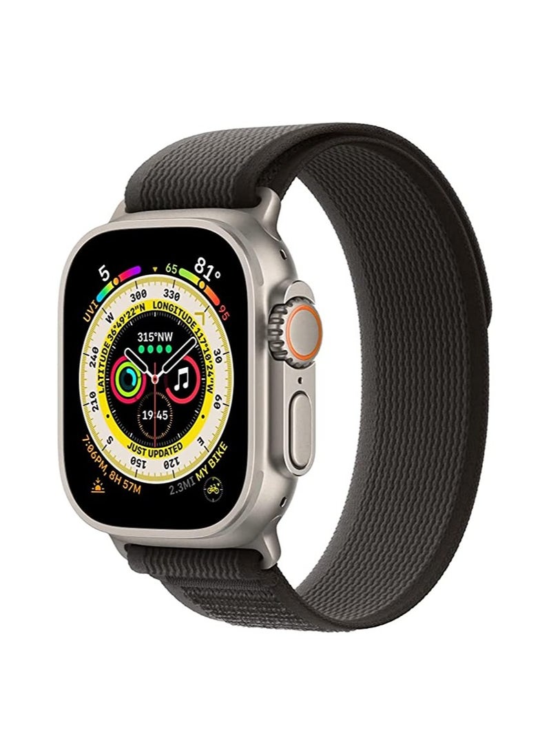HEXABEX - Apple Watch Trail Loop Band for 46mm/45mm/44mm/49mm Black/Grey - Image 1