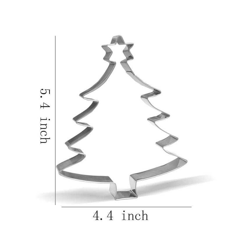 Keewah 5.4 inch Christmas Tree with Star Cookie Cutter – Stainless Steel - Image 2