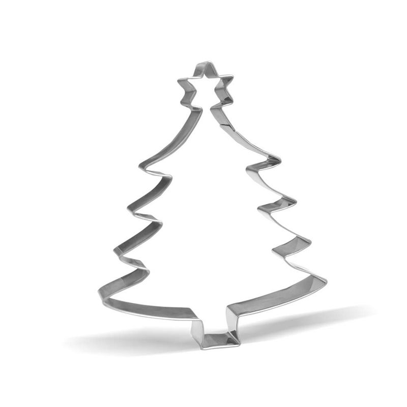 Keewah 5.4 inch Christmas Tree with Star Cookie Cutter – Stainless Steel - Image 1